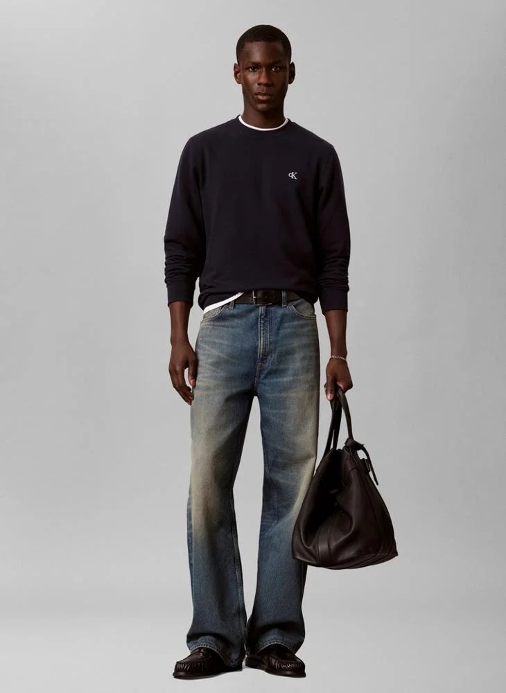 Calvin Klein Jeans  Monogram Logo Terry Crew Neck Sweatshirt for Men | Best Price UAE