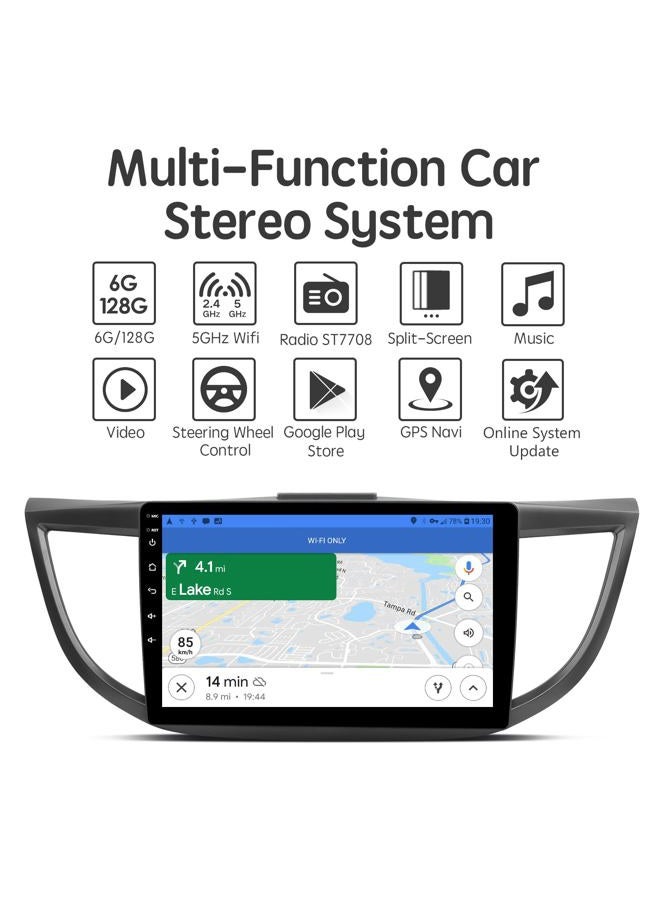 ViaBecs 10.2" Android 12 6G 128G Wireless Apple Carplay Radio for Honda CRV 2.4L 2015 to 2016, Touch Screen Car Stereo Android Auto with Mirror Link QLED Screen GPS Navigation (CAN021-R Harness) - Image 3