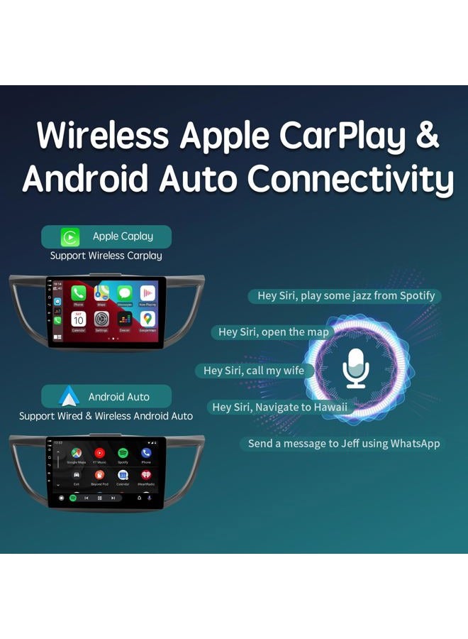 ViaBecs 10.2" Android 12 6G 128G Wireless Apple Carplay Radio for Honda CRV 2.4L 2015 to 2016, Touch Screen Car Stereo Android Auto with Mirror Link QLED Screen GPS Navigation (CAN021-R Harness) - Image 4