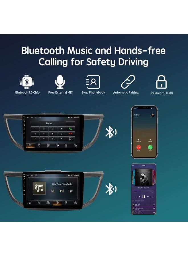 ViaBecs 10.2" Android 12 6G 128G Wireless Apple Carplay Radio for Honda CRV 2.4L 2015 to 2016, Touch Screen Car Stereo Android Auto with Mirror Link QLED Screen GPS Navigation (CAN021-R Harness) - Image 5