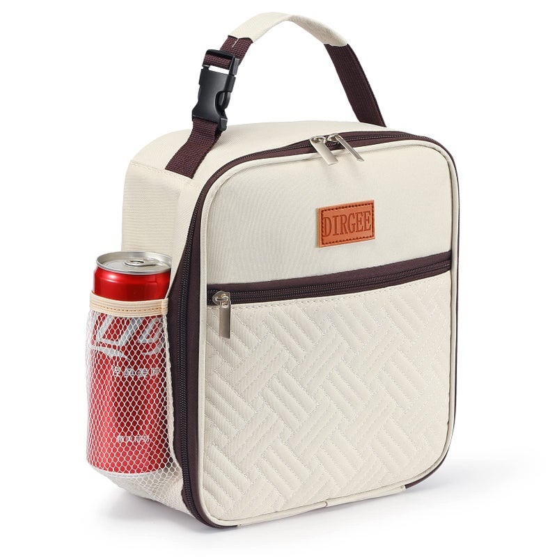 DIRGEE Lunch Bag for Women Insulated Lunch Bag For Men Adults Small Lunch Bag for Office Work - Leakproof Freezable Cooler Bag Reusable Portable Lunch Box (White) - Image 1
