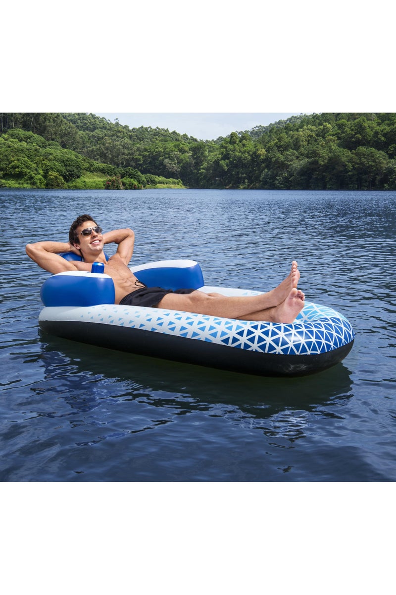 Bestway Bestway Hydro-Force Indigo Wave Lounge 191x107cm | Inflatable Ride-on | Pool Float | Summer Water Toy | Pool & Beach Toy - Image 4