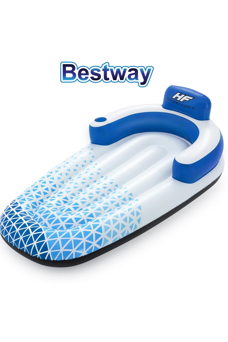 Bestway Bestway Hydro-Force Indigo Wave Lounge 191x107cm | Inflatable Ride-on | Pool Float | Summer Water Toy | Pool & Beach Toy - Image 5