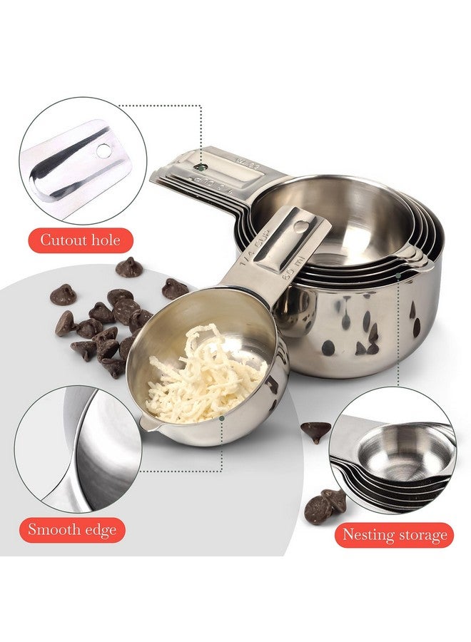 Bellemain One Piece Stainless Steel - Nesting measuring cups for Kitchen for Bakers, Dry - Ml & Oz measuring cup for Liquid, Metal, Set of 6 - Image 2