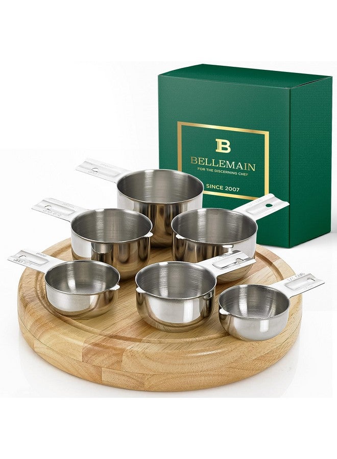 Bellemain One Piece Stainless Steel - Nesting measuring cups for Kitchen for Bakers, Dry - Ml & Oz measuring cup for Liquid, Metal, Set of 6 - Image 1