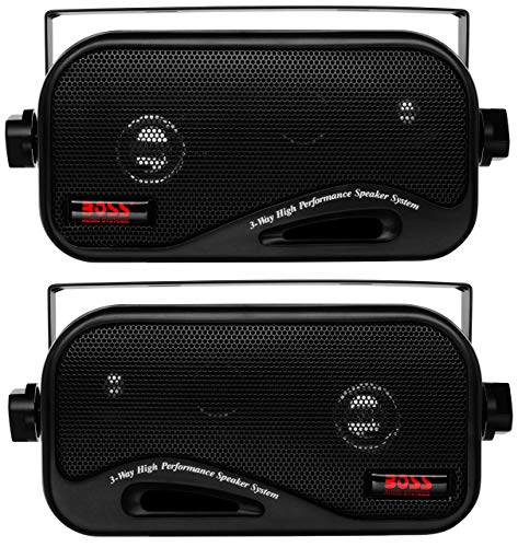 BOSS Audio Systems AVA6200 3 Inch Enclosed Box Stereo Speakers 200 Watts per pair 3 Way Full Range Indoor Outdoor Marine Sold in Pairs - Image 1