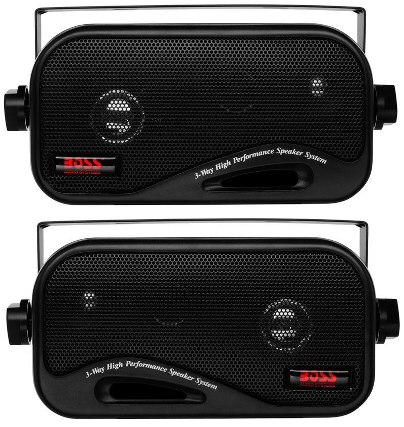 BOSS Audio Systems AVA6200 3 Inch Enclosed Box Stereo Speakers 200 Watts per pair 3 Way Full Range Indoor Outdoor Marine Sold in Pairs - Image 2