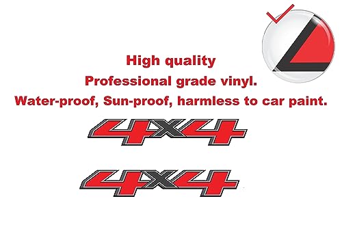 YARAKETA Set of 2 PCS 4x4 Decals Stickers Compatible with 2014-2018 Chevy Silverado Sierra Truck Pickup Bedside,Truck Emblems, Auto Decoration Accessories Emblem (Red and Black) - Image 4