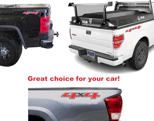 YARAKETA Set of 2 PCS 4x4 Decals Stickers Compatible with 2014-2018 Chevy Silverado Sierra Truck Pickup Bedside,Truck Emblems, Auto Decoration Accessories Emblem (Red and Black) - Image 3