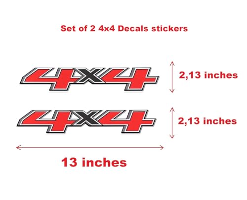 YARAKETA Set of 2 PCS 4x4 Decals Stickers Compatible with 2014-2018 Chevy Silverado Sierra Truck Pickup Bedside,Truck Emblems, Auto Decoration Accessories Emblem (Red and Black) - Image 2