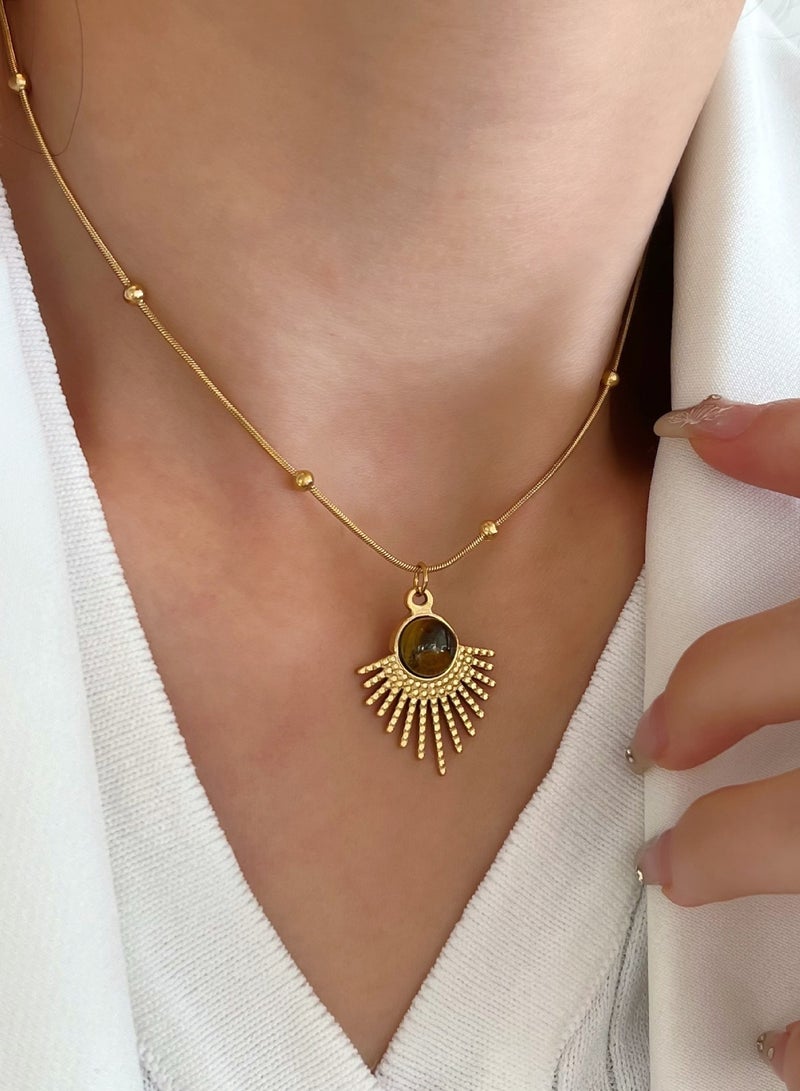 Maillard tiger's eye titanium steel necklace  - Image 1