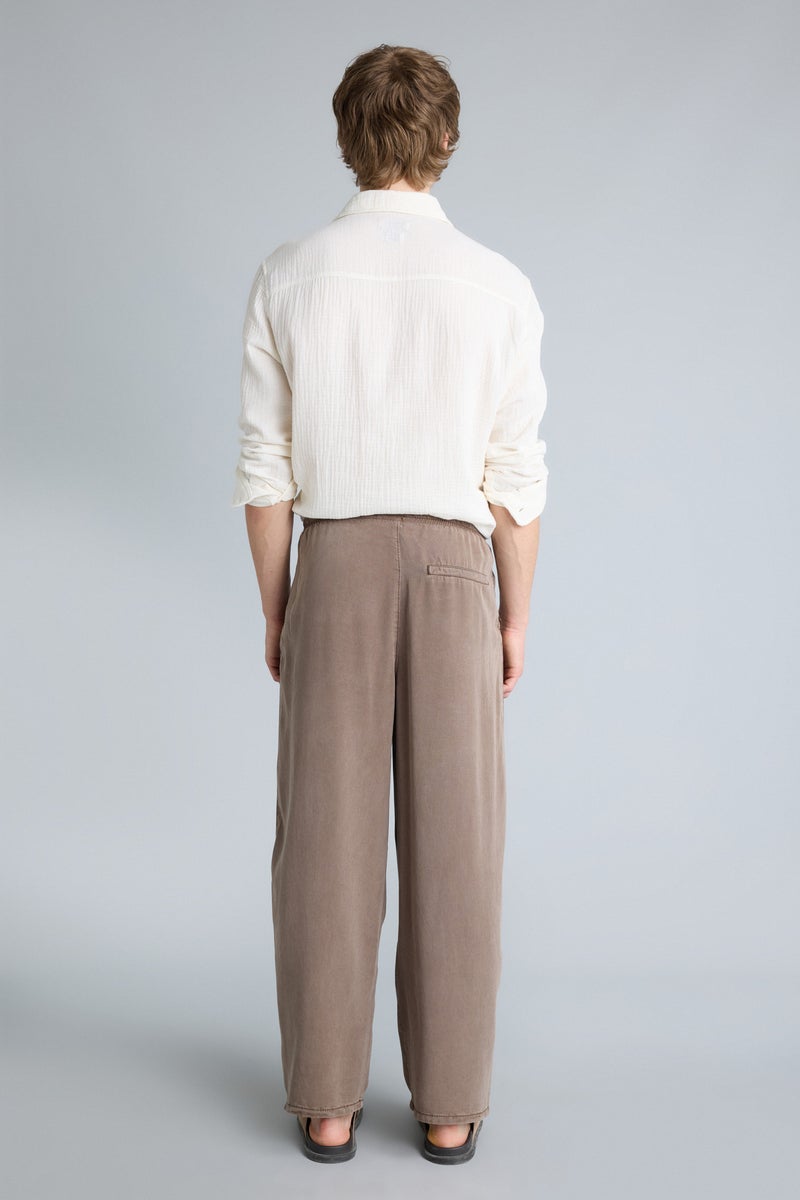 DeFacto Brown Man Premium Barrel Fit Trousers Casual - Image 5