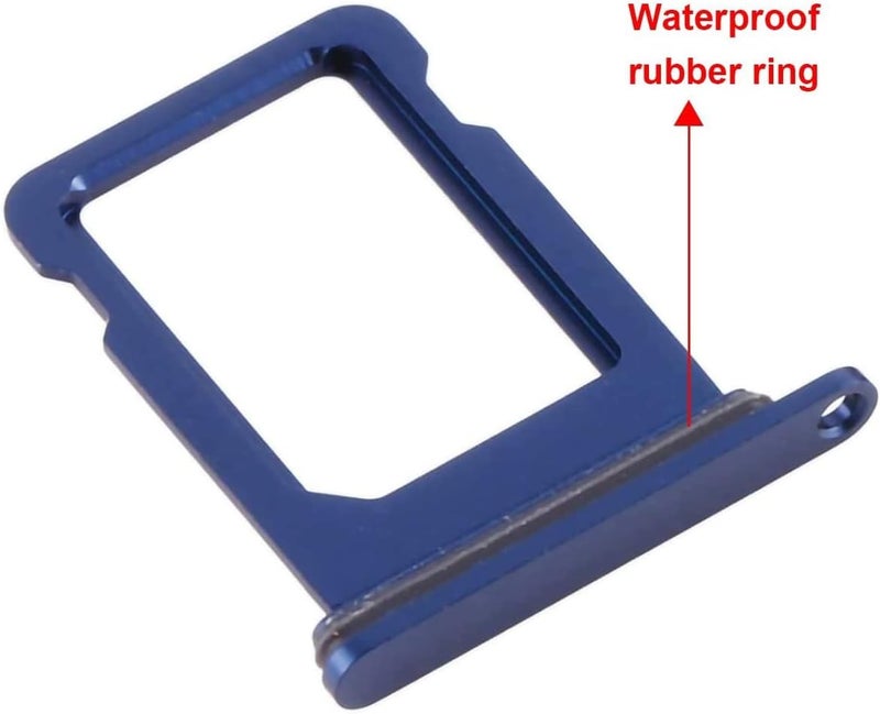 Perzework SIM Card Tray Holder Slot Replacement Compatible with iPhone 13 (Blue) with Waterproof Rubber Ring and Eject Pin - Image 2