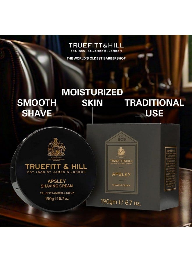 Truefitt & Hill Apsley Shaving Cream For men | 190gm Bowl |All Skin Type | Glycerine based |Smooth Razor Glide|Rich Lather|Contains Essential Oils | All Natural - Image 3