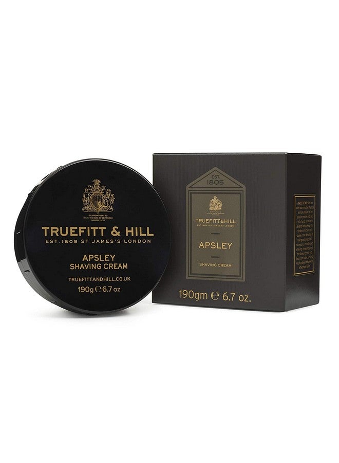 Truefitt & Hill Apsley Shaving Cream For men | 190gm Bowl |All Skin Type | Glycerine based |Smooth Razor Glide|Rich Lather|Contains Essential Oils | All Natural - Image 1