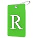 Gostwo 2 Pack Luggage Tags for Suitcases 26 Initial Letter Travel Luggage Baggage Identification Labels ID Tag Fully Bendable Tags with Stainless Steel Loop Green Letter R - Image 2