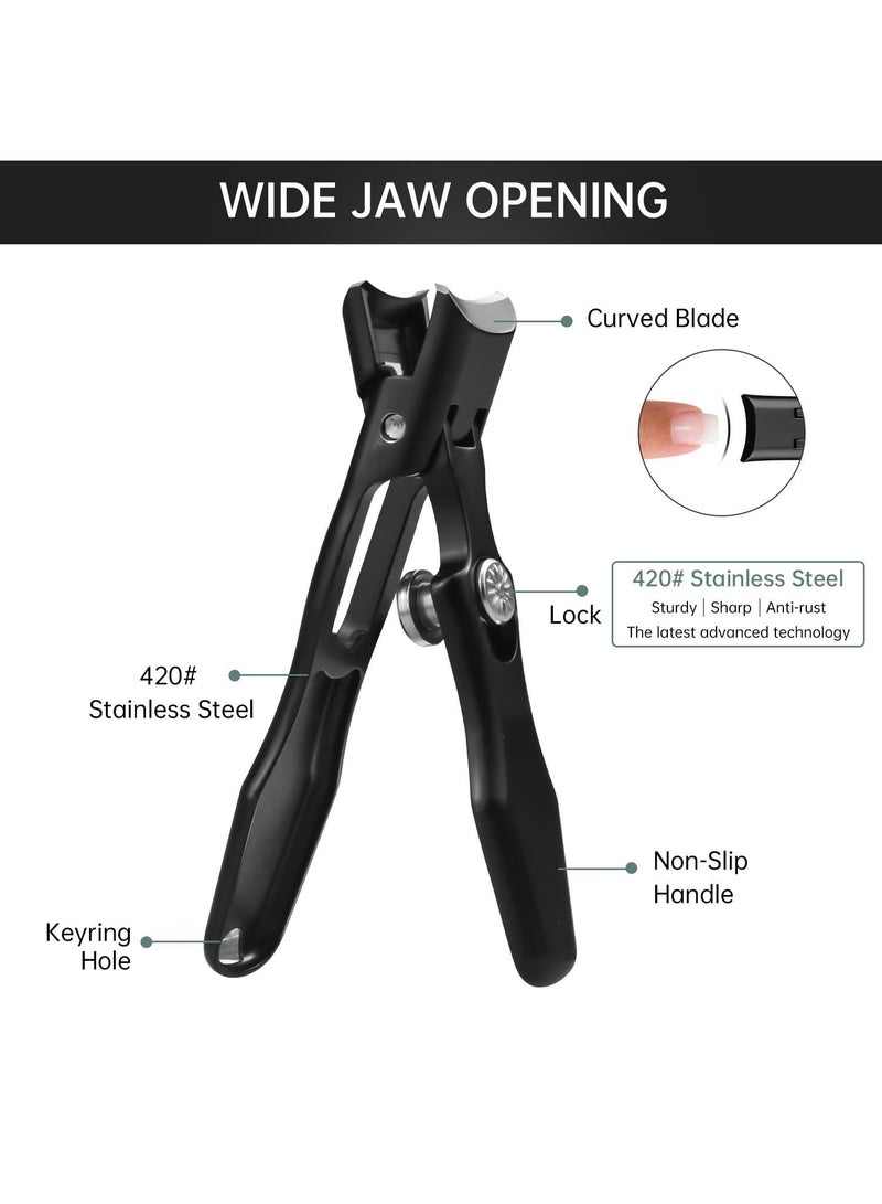 Sweet seven Professional Nail Clippers for Thick Nails - Wide Jaw Opening, Heavy Duty Stainless Steel - Ideal for Men, Seniors, and Women - Black Birthday or Holiday Gift  - Image 2