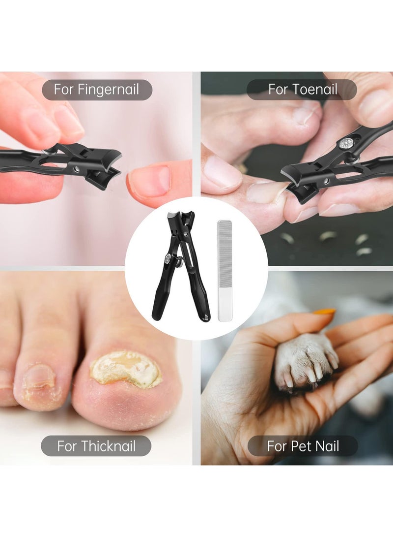 Sweet seven Professional Nail Clippers for Thick Nails - Wide Jaw Opening, Heavy Duty Stainless Steel - Ideal for Men, Seniors, and Women - Black Birthday or Holiday Gift  - Image 3