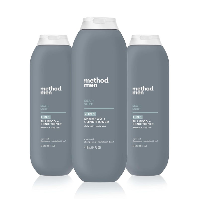 Method Men 2in1 Shampoo  Conditioner Sea  Surf 14 Ounces Pack of 3