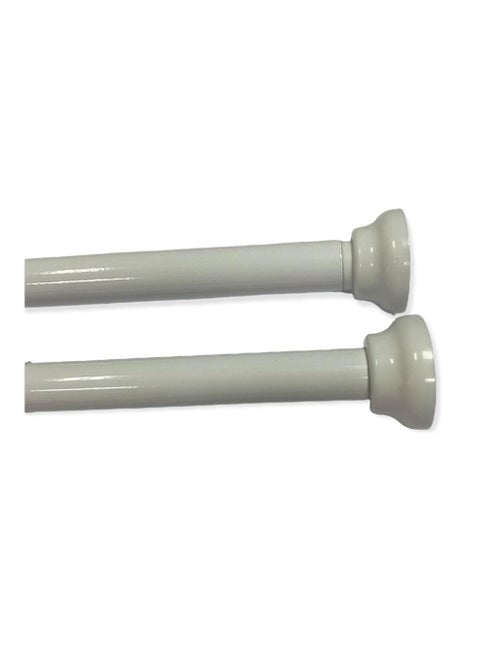 04357 Adjustable Shower Curtain Rod  75 X 215 Cm Size  White Adjustable Curtain Rods  Shower Curtain Tension Rods For Window  Bathroom And Kitchen  No Drilling Required