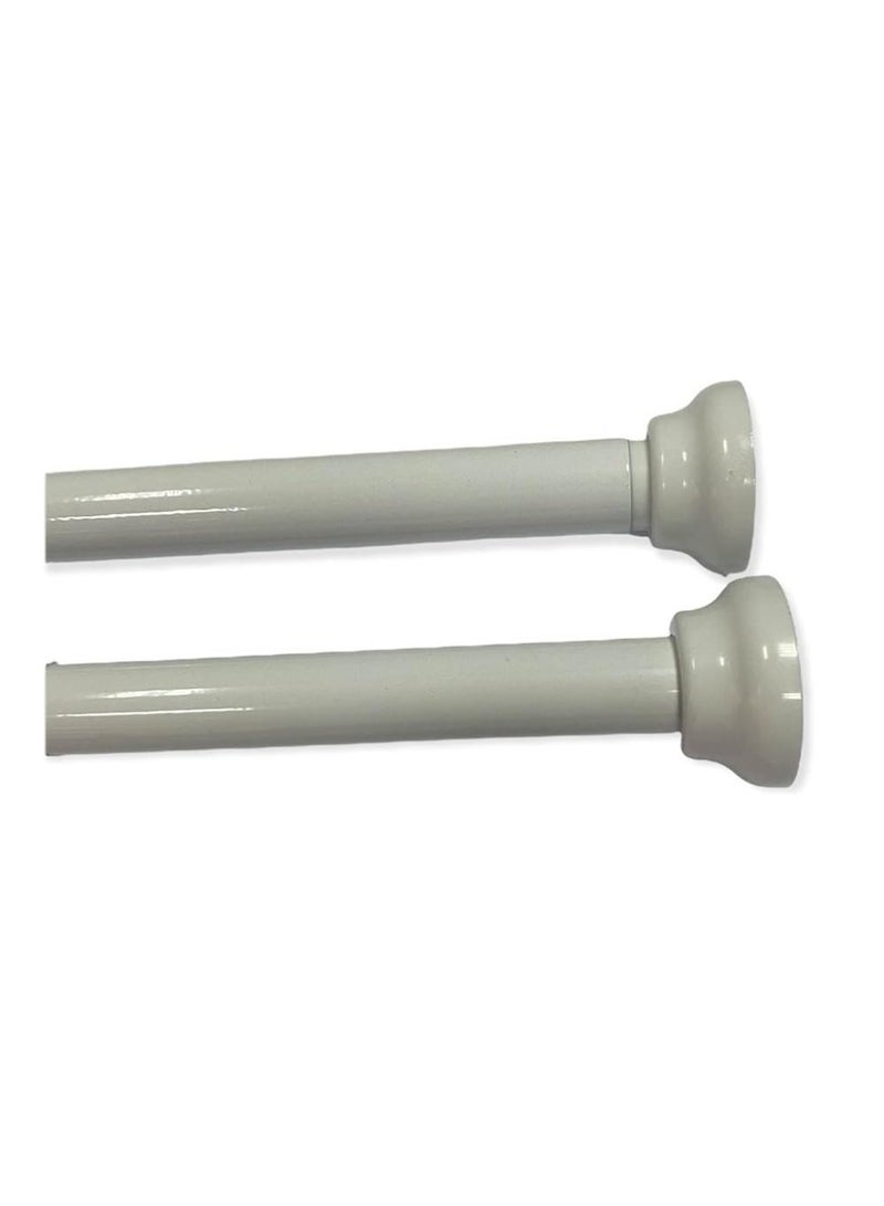 Ebreez - 04357 Adjustable Shower Curtain Rod  75 X 215 Cm Size  White Adjustable Curtain Rods  Shower Curtain Tension Rods For Window  Bathroom And Kitchen  No Drilling Required - Image 1