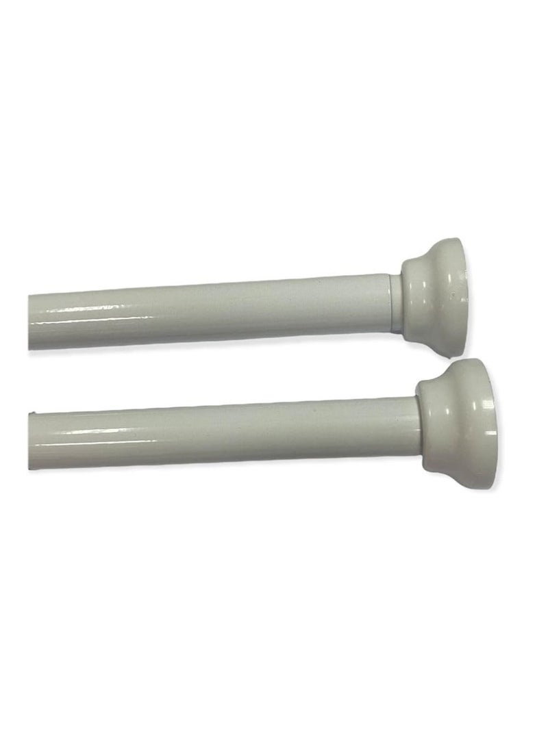 Ebreez - 04357 Adjustable Shower Curtain Rod  75 X 215 Cm Size  White Adjustable Curtain Rods  Shower Curtain Tension Rods For Window  Bathroom And Kitchen  No Drilling Required - Image 1
