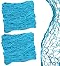 Bluetable Fish Net Decoration Nautical Netting Decor Fishing Net Decor Mermaid Birthday Decorations Under the Sea Party Pirate Party Fishnet Decorative Beach Party Baby Shark Ocean Turquoise Color 48 x 144 Inches 2 Pack - Image 3