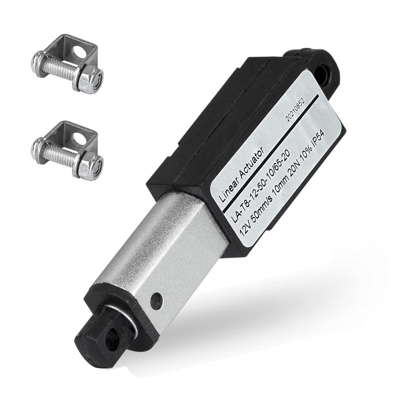 DC HOUSE محرك خطي كهربائي صغير - سكتة 0.4" - قوة 4.5 رطل - 12 فولت | سرعة عالية 1.97"/ثانية - وزن 0.1 كجم مثالي لشفاطات المطبخ الذكية، شفرات المروحة، الخزائن، الروبوتات، أتمتة المنزل… - Image 1