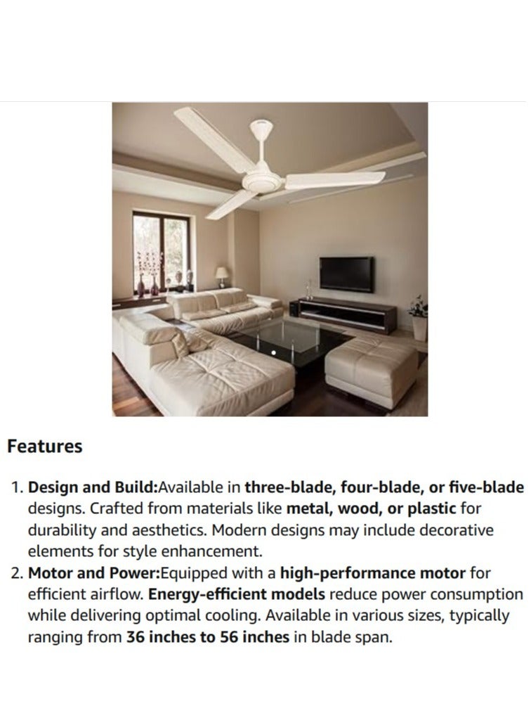 ABBASALI Ceiling Fan 56 Inch With Installation (RAS AL KHAIMA)  - Image 4