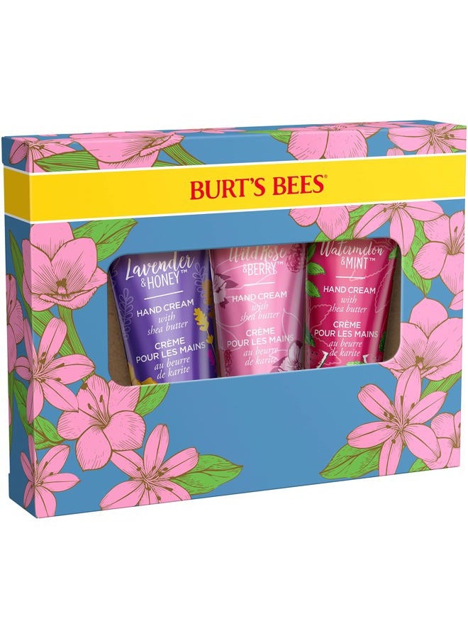 Burt's Bees Spring Gift, 3 Moisturizing Self Care Gifts, Shea Butter Hand Cream Trio Spring Set - Lavender & Honey, Wild Rose & Berry and Watermelon & Mint (Packaging May Vary) - Image 5