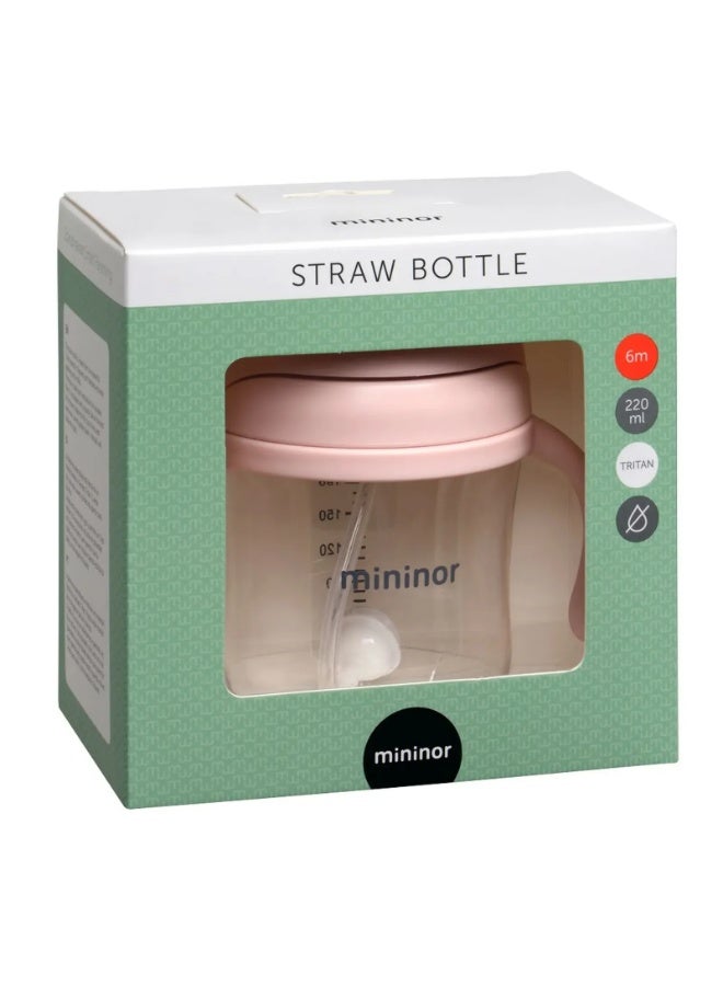 Mininor - Non-spill Trainer Straw Cup - , BPA and BPS Free Tritan, Weighted Straw, 6m + Rose - 220ml - Image 3