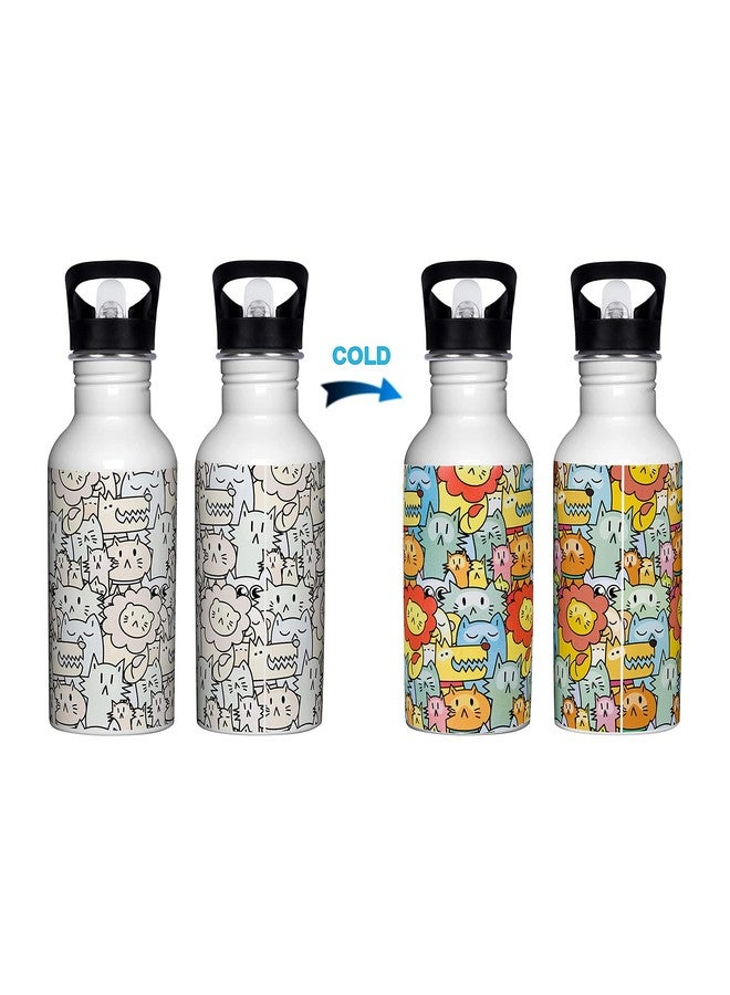 ناك زجاجة سحرية متغيرة اللون من ناك، مصنوعة من الفولاذ المقاوم للصدأ، سعة 600 مل، متعددة الألوان (حيوان) (عبوة من قطعة واحدة) - Image 2