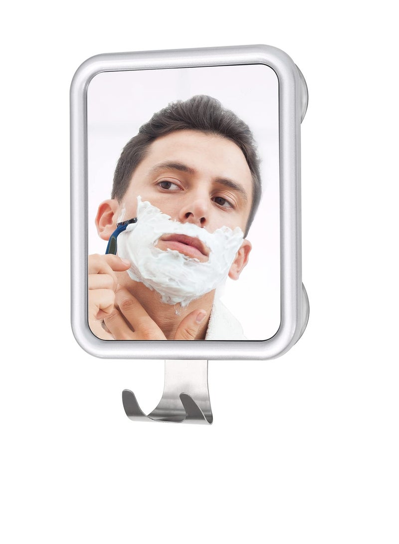 SYOSI Shower Mirror Fogless for Shaving- with 4 Suctions, Anti Fog Mirror for Shower, Bathroom, Vanity, Bathtub, Razor Holder for Men  - Image 1
