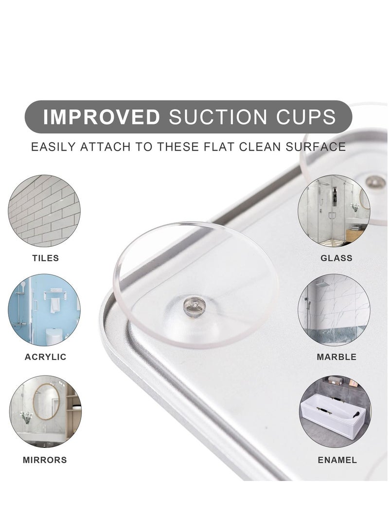 SYOSI Shower Mirror Fogless for Shaving- with 4 Suctions, Anti Fog Mirror for Shower, Bathroom, Vanity, Bathtub, Razor Holder for Men  - Image 3