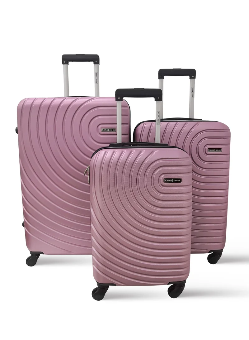 Circles Series Set of 3 Luggage | Lightweight Small 10KG, Medium 20KG & Large 30KG ABS 4 Wheels Trolley Hardsided Travel Suitcase - Pink