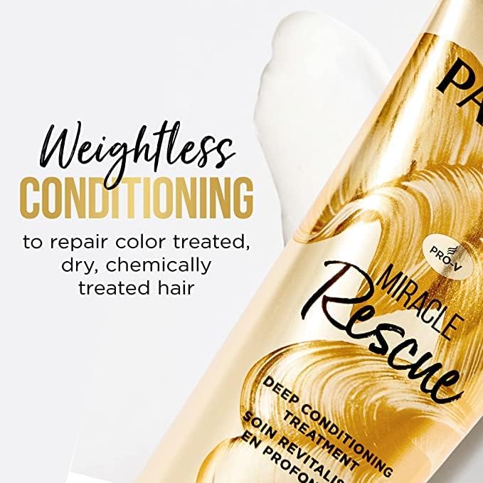 Pantene Deep Conditioning Hair Mask Miracle Rescue Pro-V , 8 Fl Oz (Pack of 3)- Total 24.0 Fl oz - Image 2