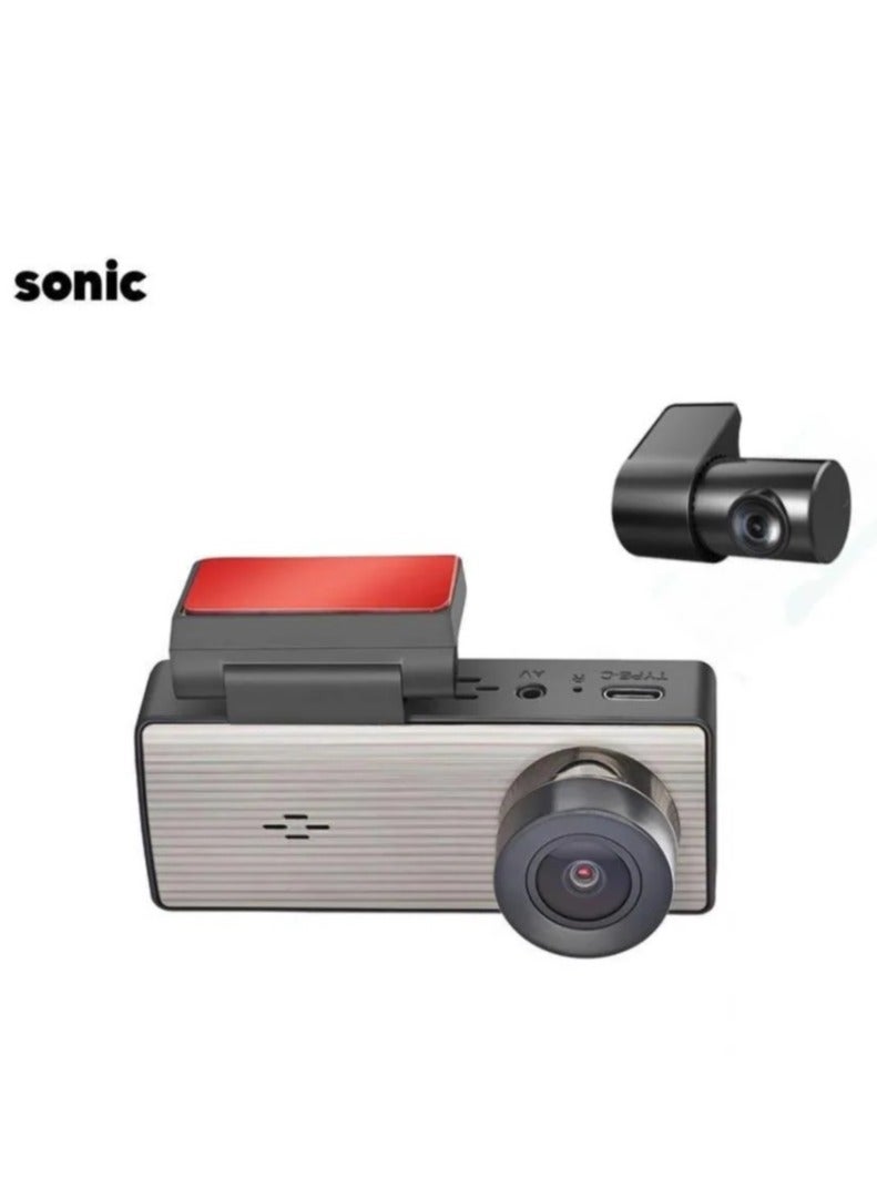 سونيك داش كام Q9 شاشة كاملة بكاميرا اماميه بدقة 4k وخلفيه بدقة 1080p - Image 4