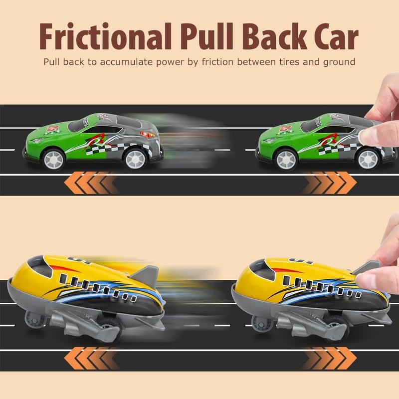 30 Pcs Pull Back Toy Cars & Planes Set with Storage Box - Mixed Vehicle Types for Kids - Image 3