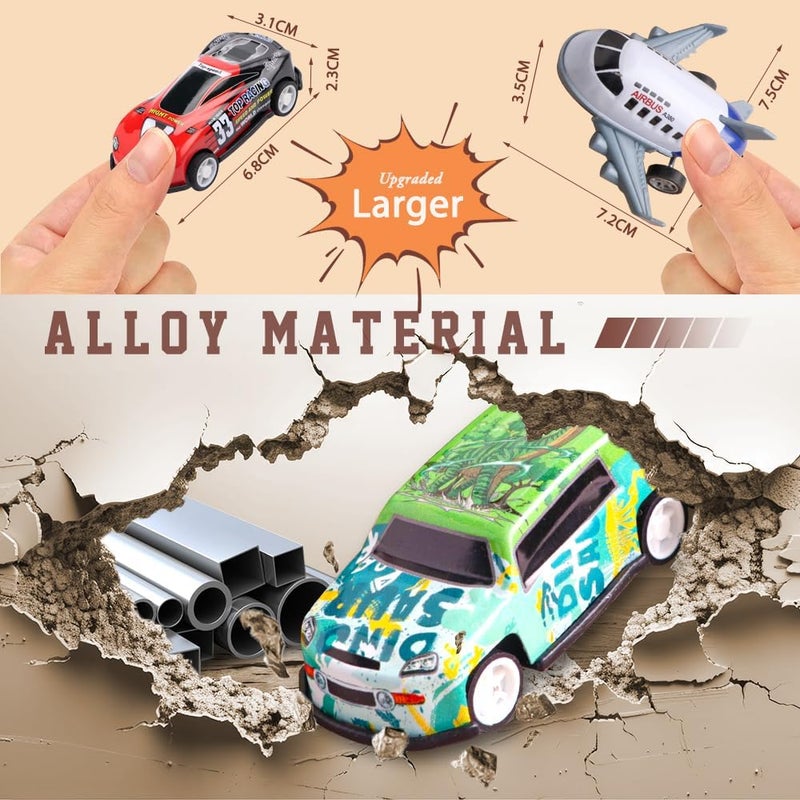 30 Pcs Pull Back Toy Cars & Planes Set with Storage Box - Mixed Vehicle Types for Kids - Image 4