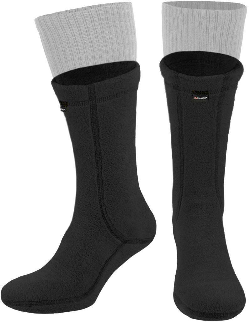 281Z Outdoor Warm 8 inch Boot Liner Socks - Military Tactical Hiking Sport - Polartec Fleece Winter Socks (Large, Black) - Image 1