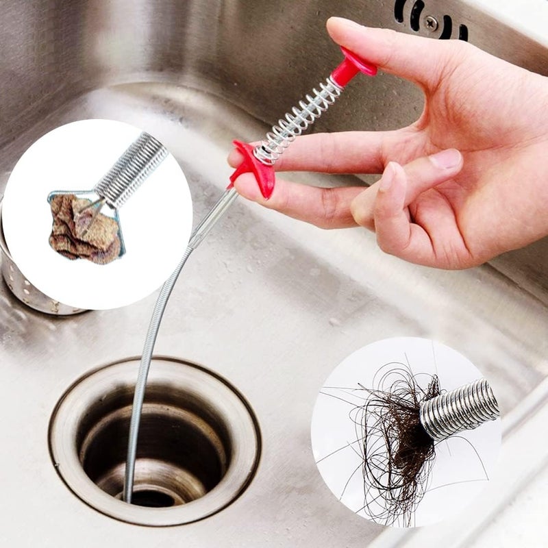 Omont Snake Drain Hair Clog Remover: Remover Auger Cleaning Tool (12pcs) with Steel Claw for Tub Shower Bathroom Toilet Sink - Image 4