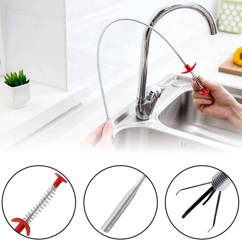 Omont Snake Drain Hair Clog Remover: Remover Auger Cleaning Tool (12pcs) with Steel Claw for Tub Shower Bathroom Toilet Sink - Image 3