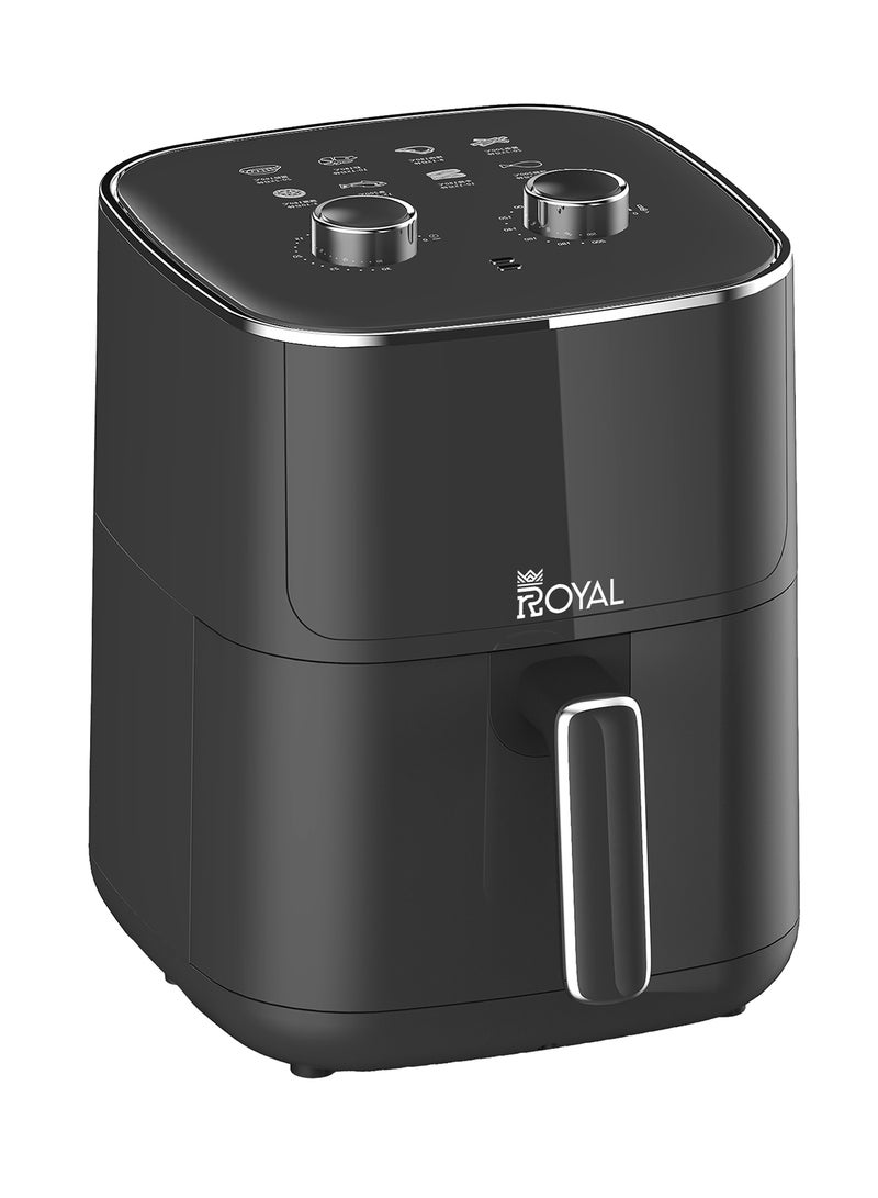 Royal 4.7L Family Air Fryer 1400W | Oil-Free Cooking, Visible Window, 80-200°C, Auto Shut-Off & BPA-Free Basket | RA-AFM4717 Black 4.7 L 1400 W RA-AFM4717 Black - Image 1