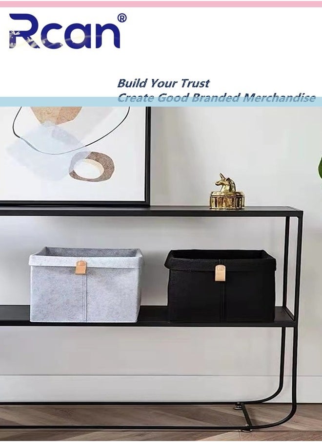 Rcan - 3 Piece Set Of Felt Storage Basket Folding Wardrobe Storage Box Desktop Large Capacity Storage Box with Hand Carry, Multifunctional Storage Box for Shelves, Clothes, Books, Shoes - Image 1