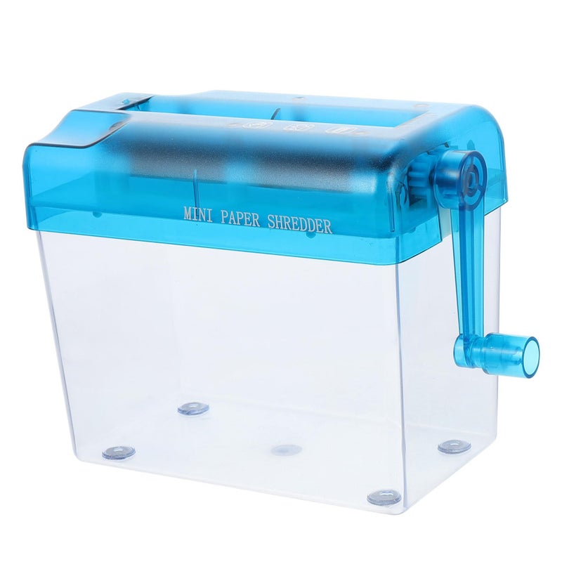 Blue Manual Paper Shredder Portable Small Office Home Document Shredder - Image 2