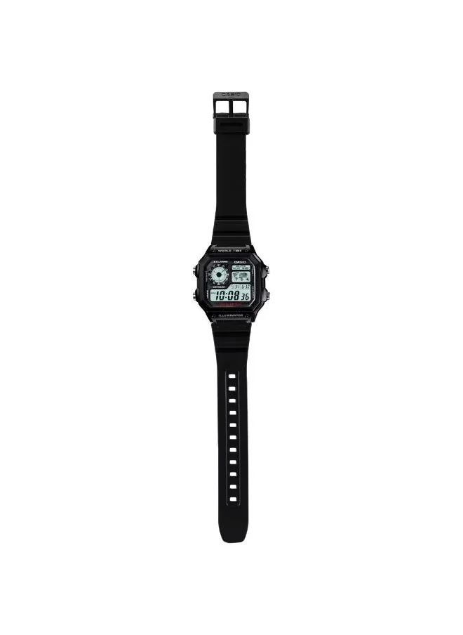 كاسيو Men's Digital Display Watch With Black Resin Strap - AE-1200WH-1AVDF