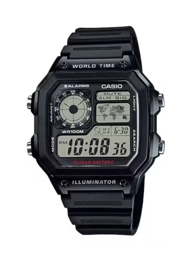 كاسيو Men's Resin Digital Watch AE-1200WH-1AVDF - 45 mm