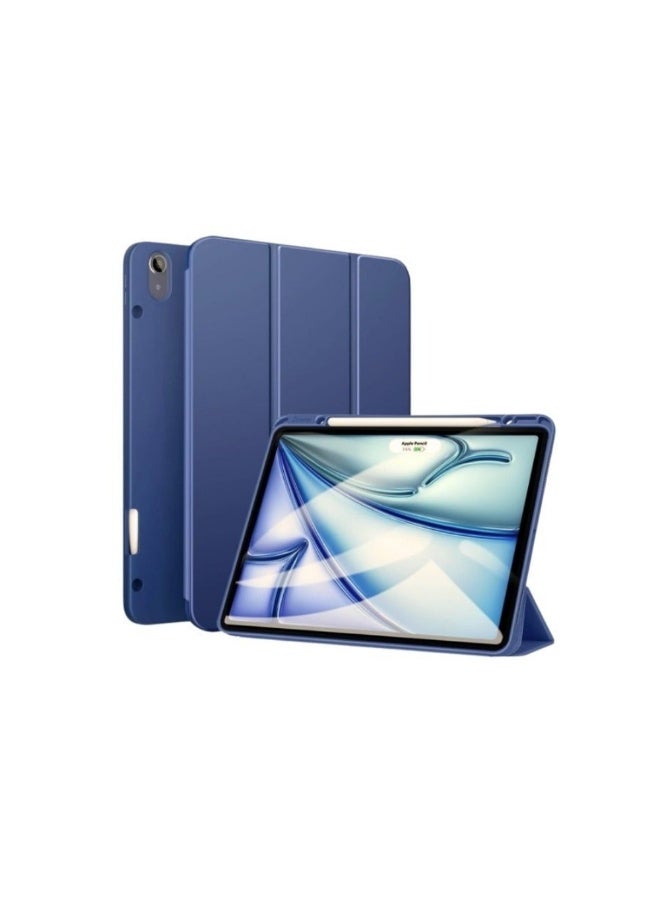 ACLIX Blue Gray Slim Trifold Case with Pencil Holder for iPad Air 13" M2 (2024) & iPad Pro 12.9" (6th/5th/4th Gen, 2022/2021/2020) - Image 1