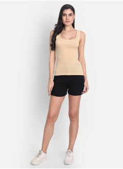 Aimly Aimly Women's Cotton Sleeveless Beige Camisole Slip Spaghetti Pack of 2  - Image 2