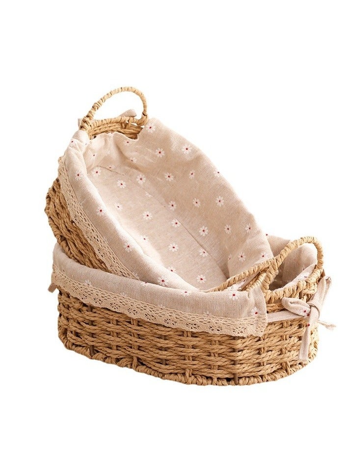 MIXDE 2  PACK Shelf Storage Basket with Handles|Cat Dog Baskets|Closet Storage Basket for Laundry Room|Storage Bin and Gift Basket|Small Basket - Image 1